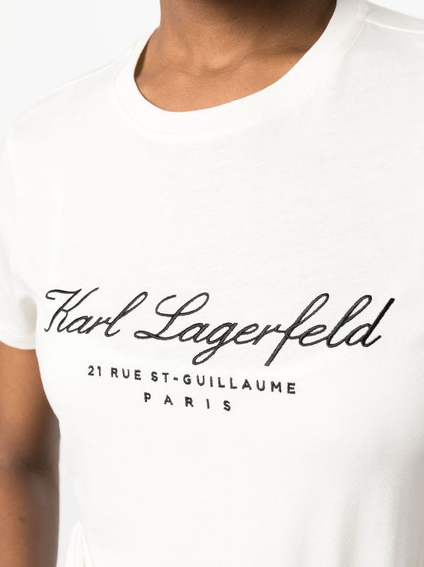 linse hensigt ventilation Karl Lagerfeld embroidered-logo short-sleeve T-shirt - Farfetch