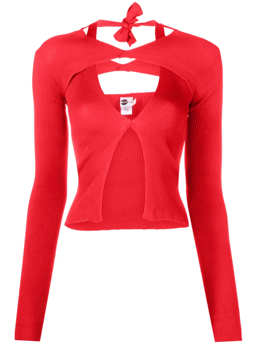 Chet Lo layered long-sleeve knitted top