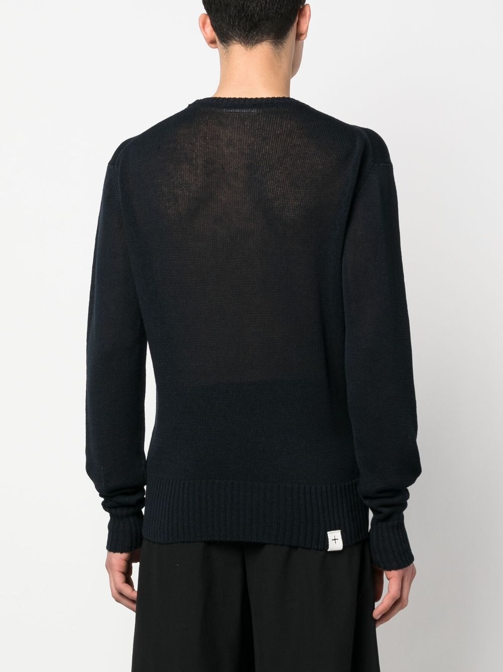 Shop Jil Sander Long-sleeve Cotton Jumper In 蓝色