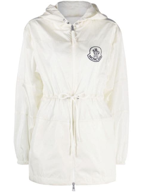 Moncler logo-patch hooded raincoat