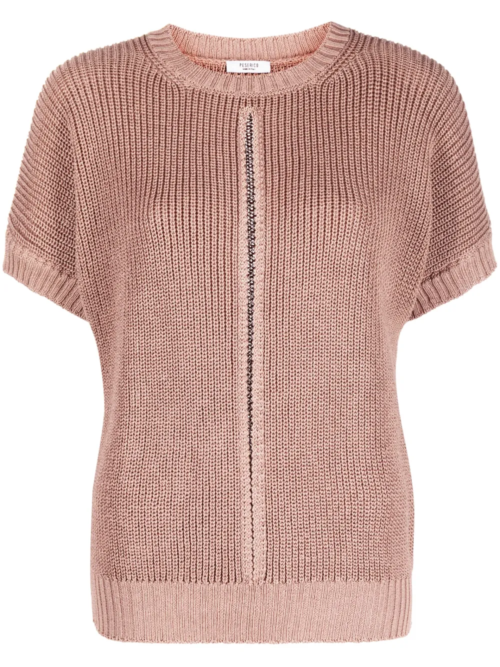 Peserico metallic-detail knitted top - Brown
