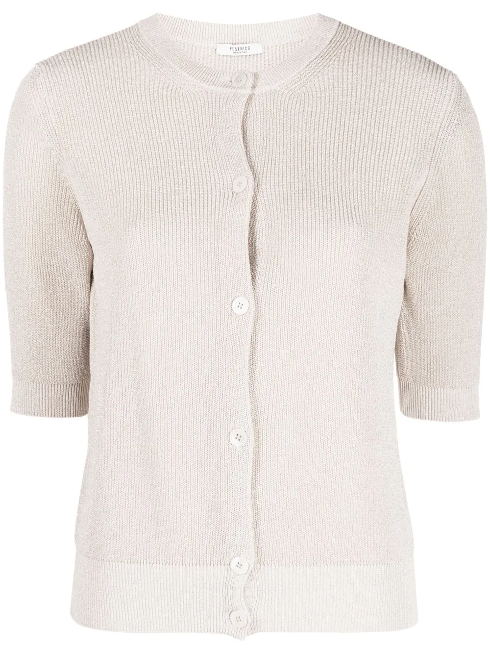 Peserico half-sleeve tricot cardigan - Neutrals
