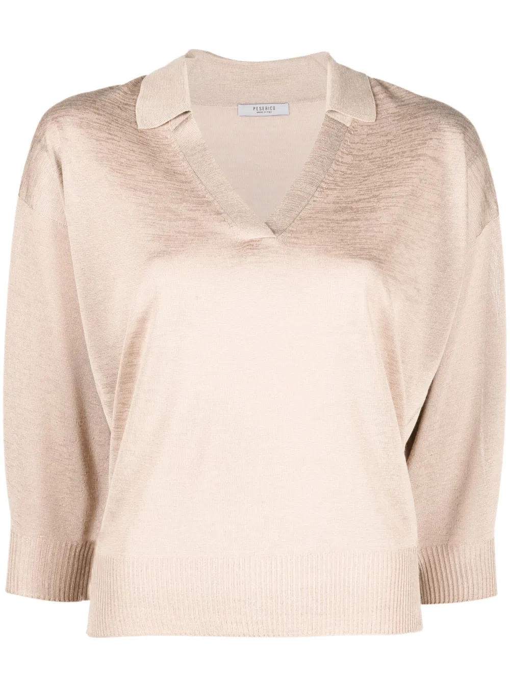 Peserico V-neck knitted top - Neutrals