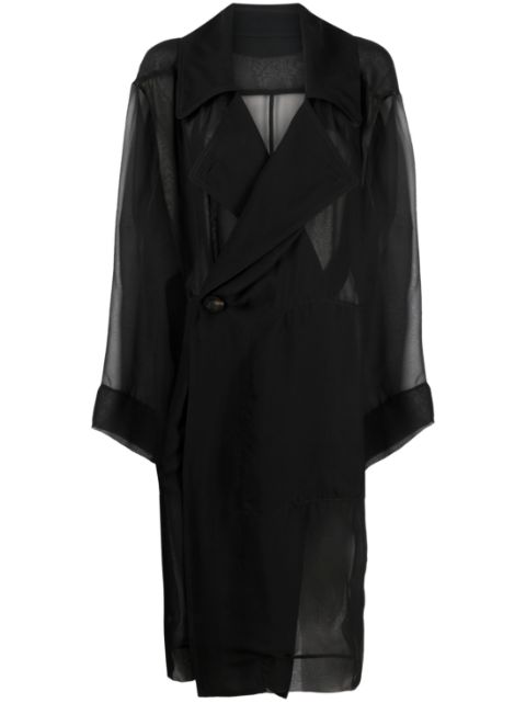 Rick Owens - sheer silk trench coat