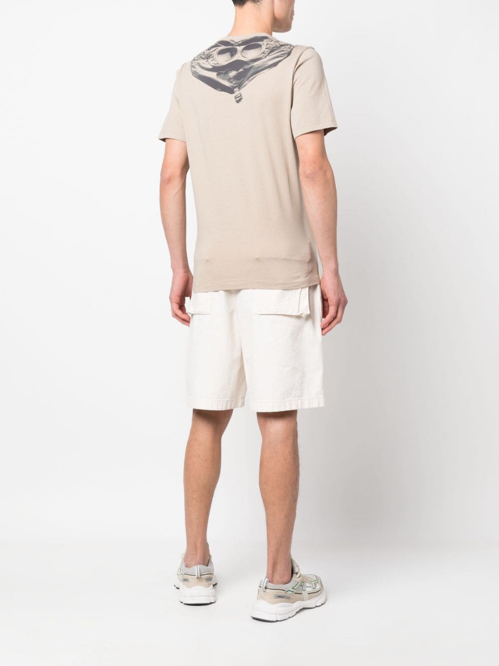 Shop C.p. Company Goggle Cotton T-shirt In Nude