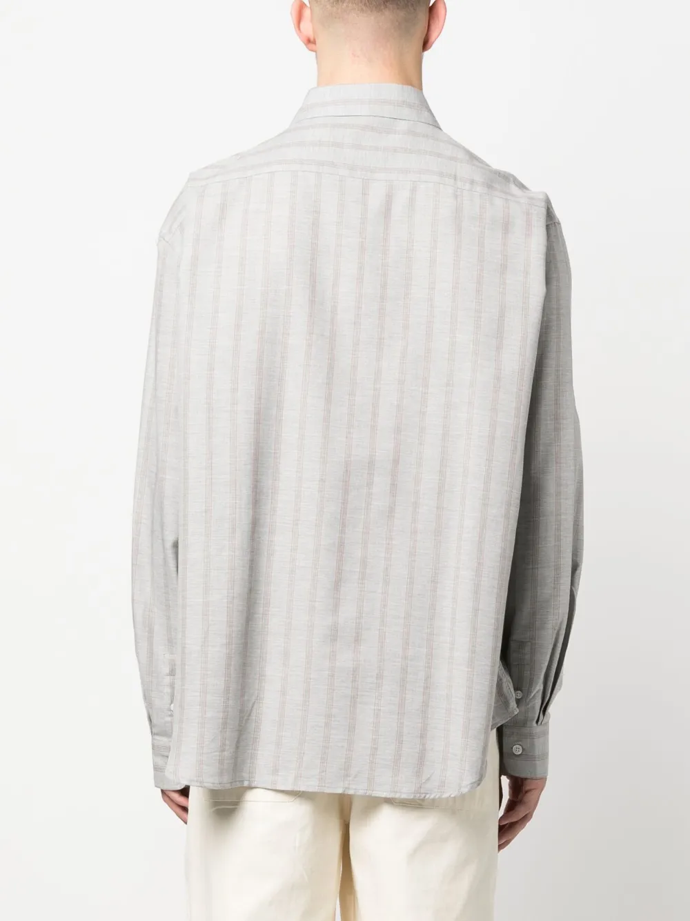 Palmes Vertical Stripe-print Shirt In Grau