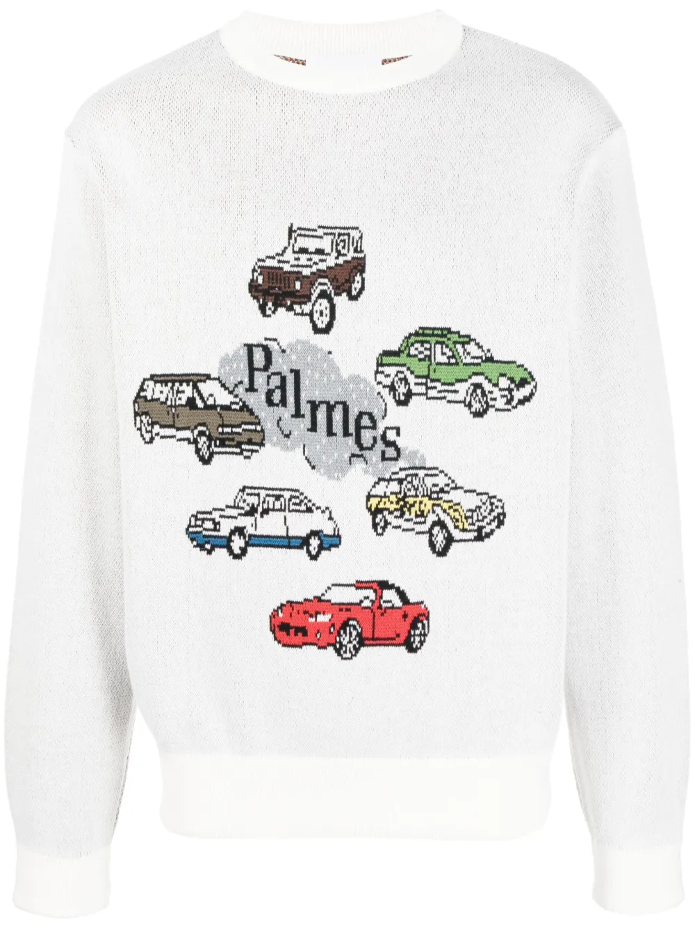 Palmes intarsia logo-knit jumper | White | Image 1