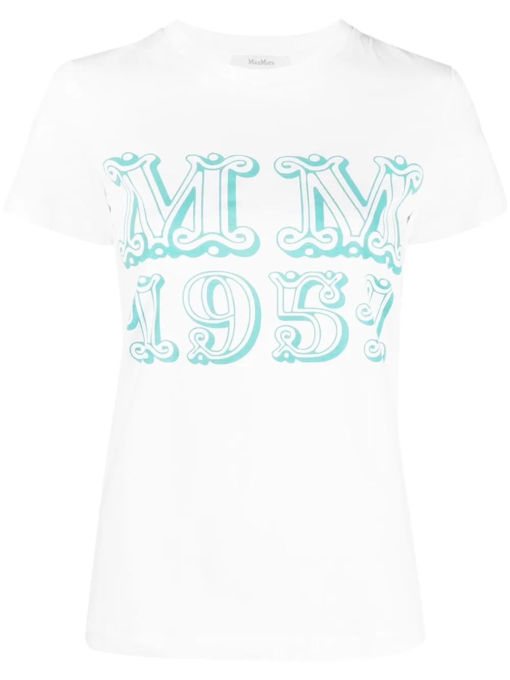 Max Mara Mincio Logo Printed Jersey T-shirt In White