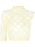Sportmax check-pattern crop top - Yellow