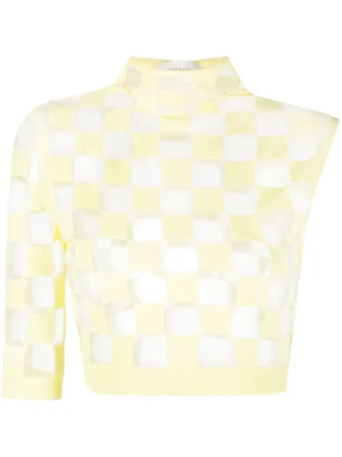 Sportmax check-pattern crop top