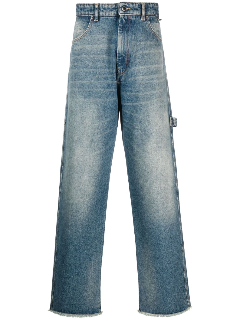 Shop Darkpark Regular Straight-leg Cotton Jeans In Blue