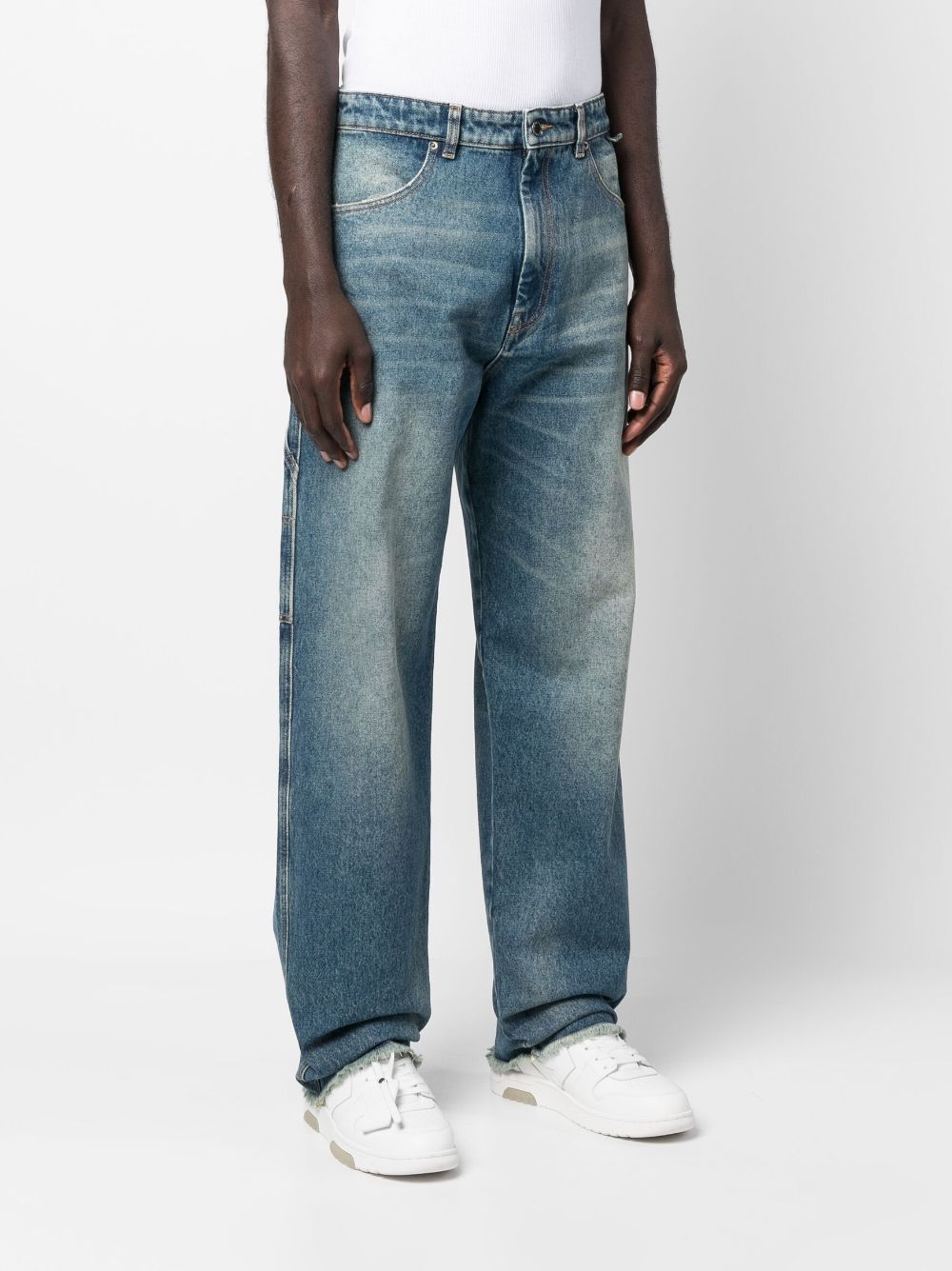 Shop Darkpark Regular Straight-leg Cotton Jeans In Blue