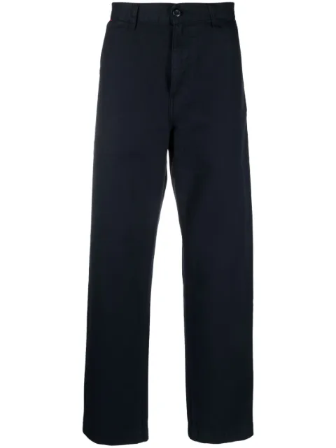 straight-leg cotton trousers