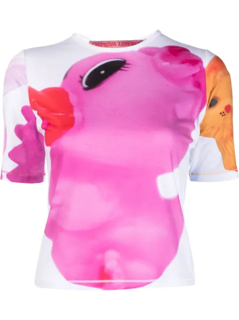 Chopova Lowena Seidenhemd mit grafischem Print