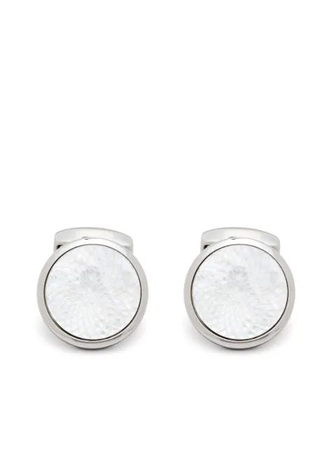 Tateossian polished mother-of-pearl cufflinks