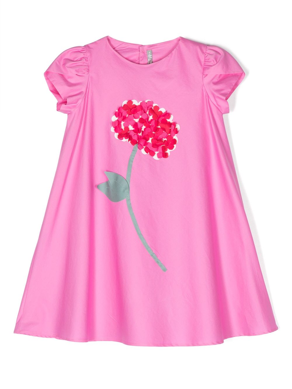 Il Gufo floral-appliqué cotton dress - Pink