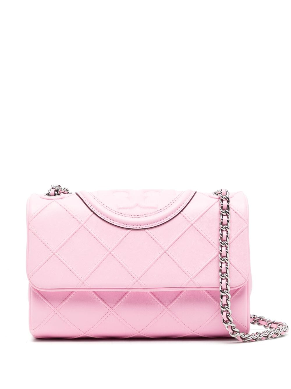 Tory Burch Blush Pink Leather Medium Fleming Shoulder Bag