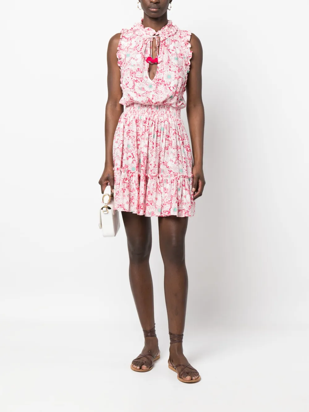 Poupette St Barth Mini-jurk met plooirok - Roze