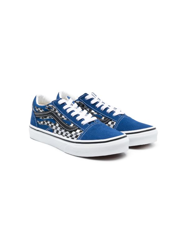 Blue checkered vans boys best sale