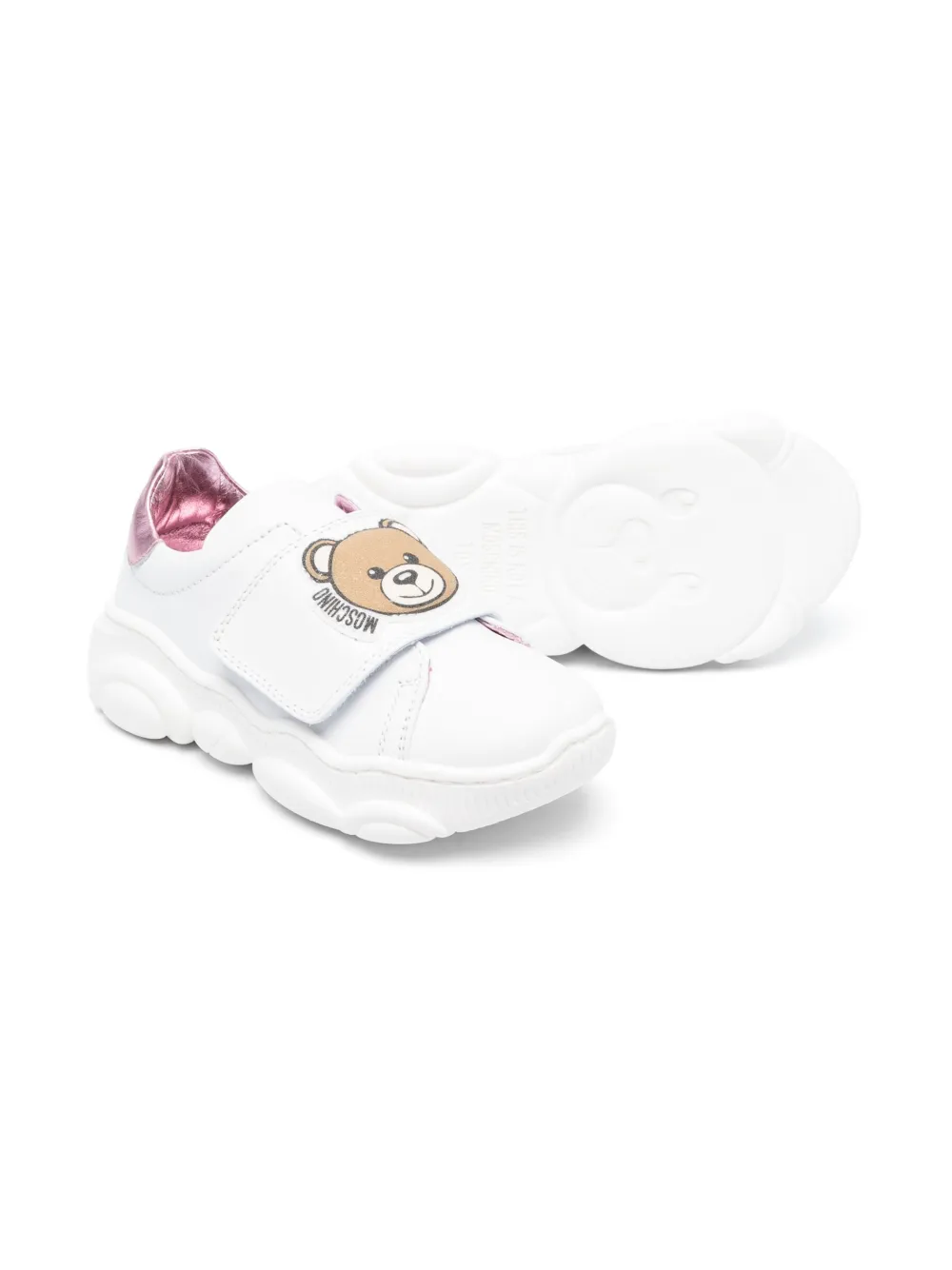 Moschino Kids Sneakers met patroon - Wit