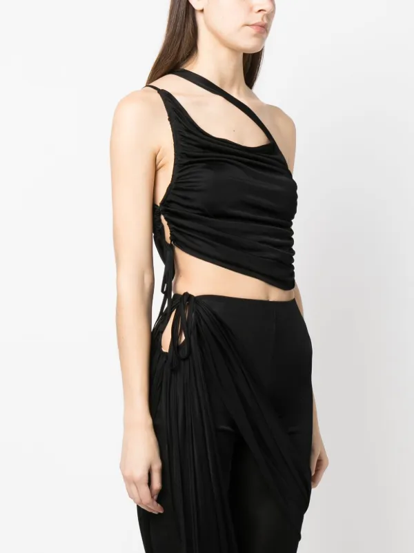 SENEE one shoulder tops ブラック Agatha One-Shoulder Top
