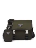 Prada Re-Nylon logo-plaque messenger bag - Green