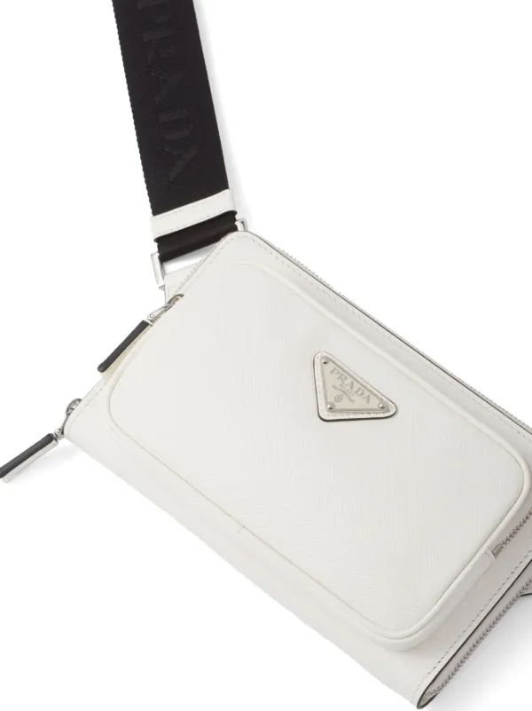 本日発送 PRADA ホワイト メッセンジャーバッグ Prada レザー メッセンジャーバッグ | ホワイト | FARFETCH JP
