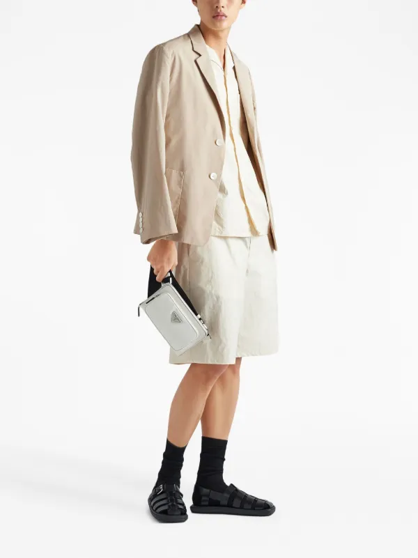 本日発送 PRADA ホワイト メッセンジャーバッグ Prada レザー メッセンジャーバッグ | ホワイト | FARFETCH JP