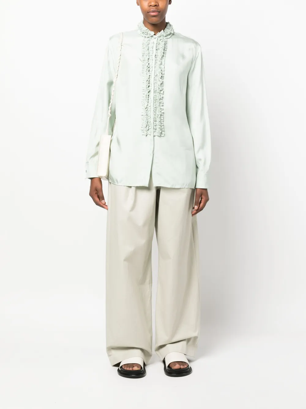 Jil Sander Blouse met ruches - Groen
