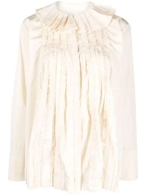 Jil Sander ruffle-collar long-sleeve blouse