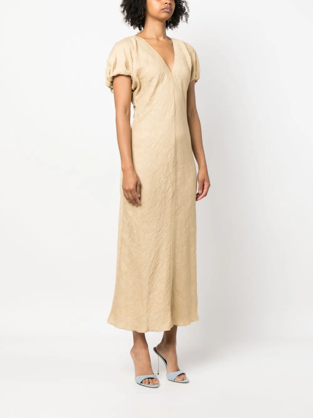 <p>Deep V-Neck Tweed Sleeveless Dress</p>