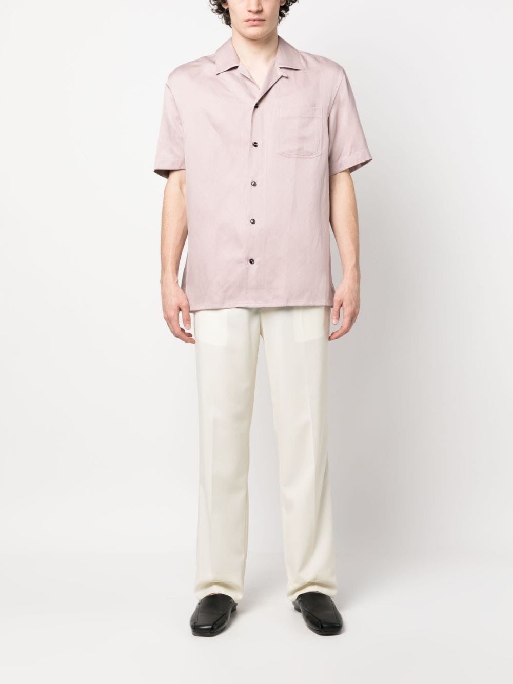 Shop Brioni Short-sleeved Button-up Shirt In Pink