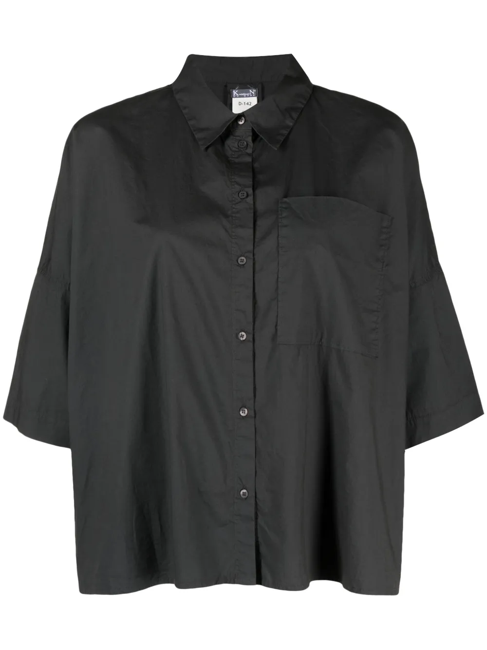 Kristensen Du Nord Chest-pocket Cropped Shirt In Grey