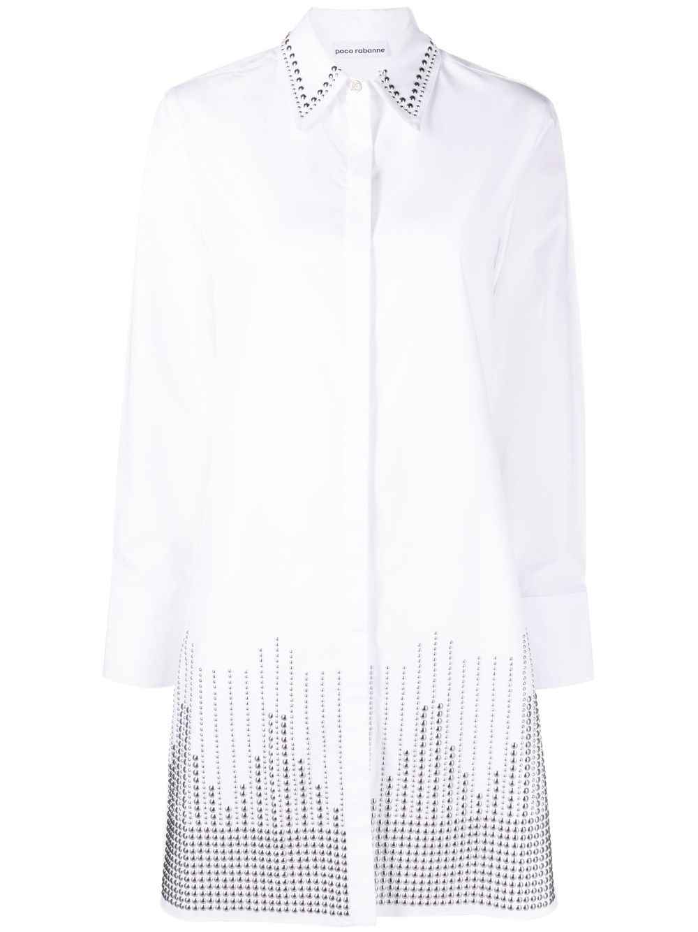 RABANNE STUD-EMBELLISHED SHIRTDRESS