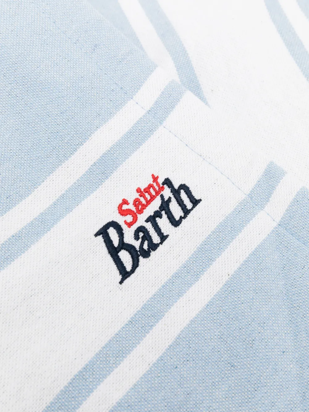 MC2 Saint Barth Strandlaken met franjes - Blauw