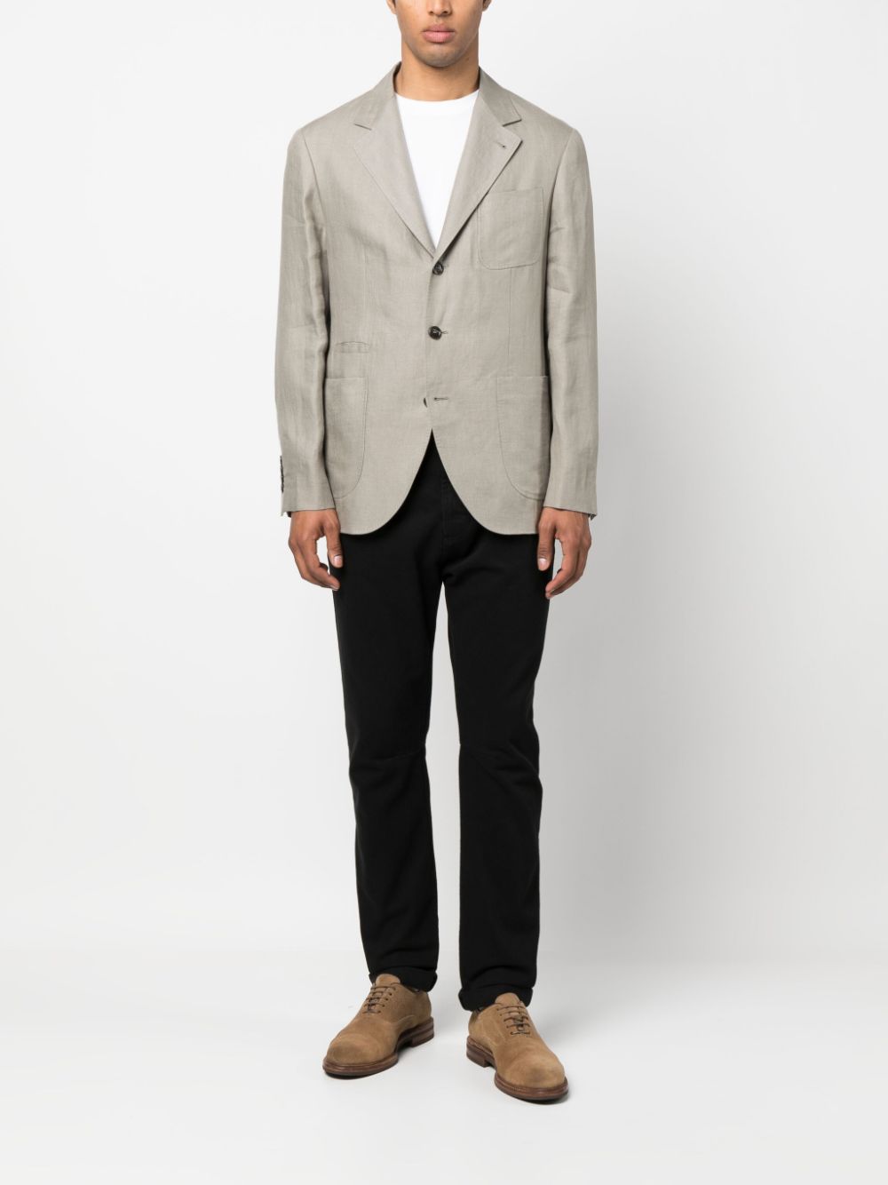 Brunello Cucinelli Blazer met enkele rij knopen - Groen