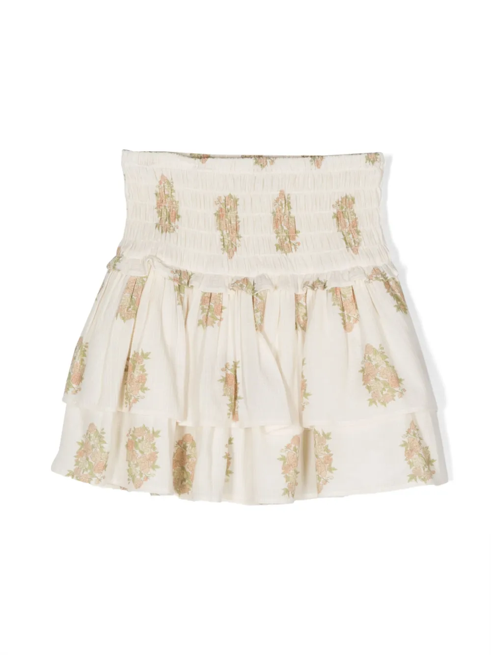 The New Society Floral-print Layered Skirt In Neutrals