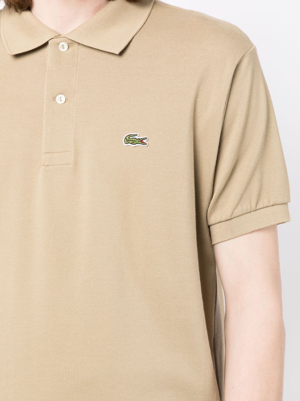 Shop Lacoste Embroidered-logo Short-sleeve Polo Shirt In Braun