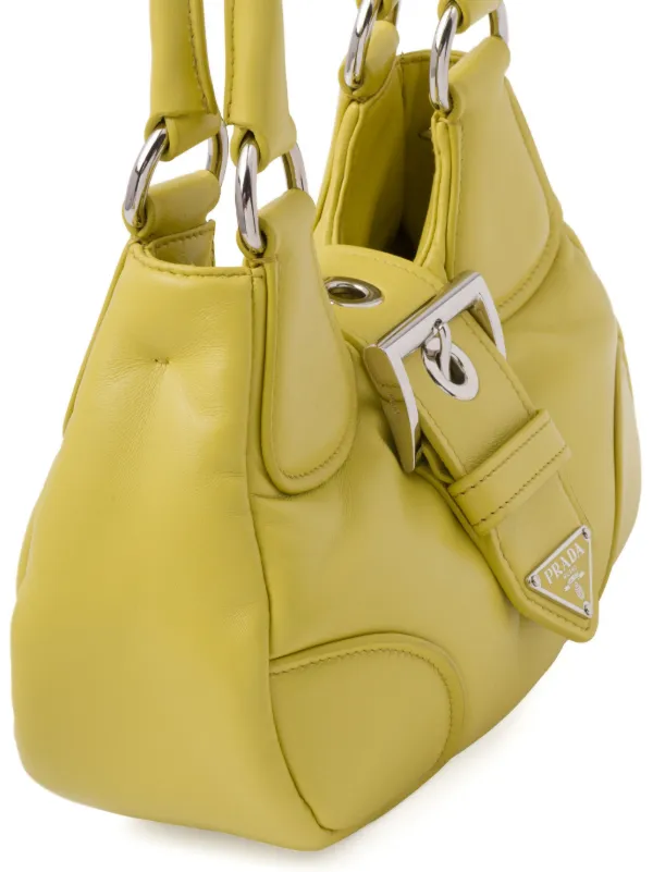 Prada Mini Hobo Bag Yellow Nylon Shoulder Bag