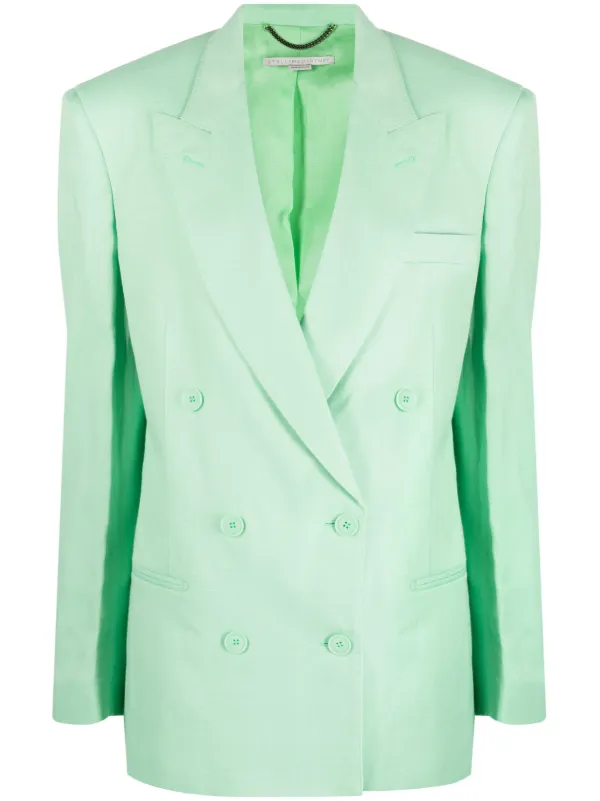 Stella McCartney Peak-lapels Double-breasted Blazer in Green