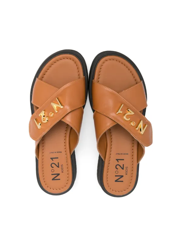 Kids leather best sale flip flops