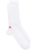 ERL logo-print socks - White