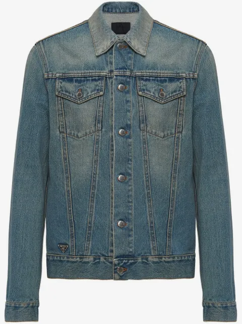 Prada triangle-logo denim blouson jacket