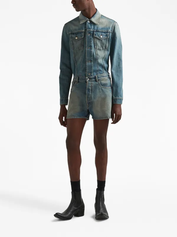 Prada triangle-logo Denim Blouson Jacket - Farfetch