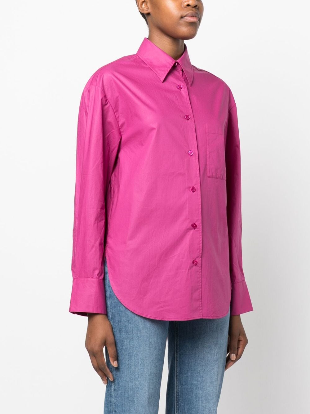 Shop Marant Etoile Patch-pocket Cotton Shirt In Rosa