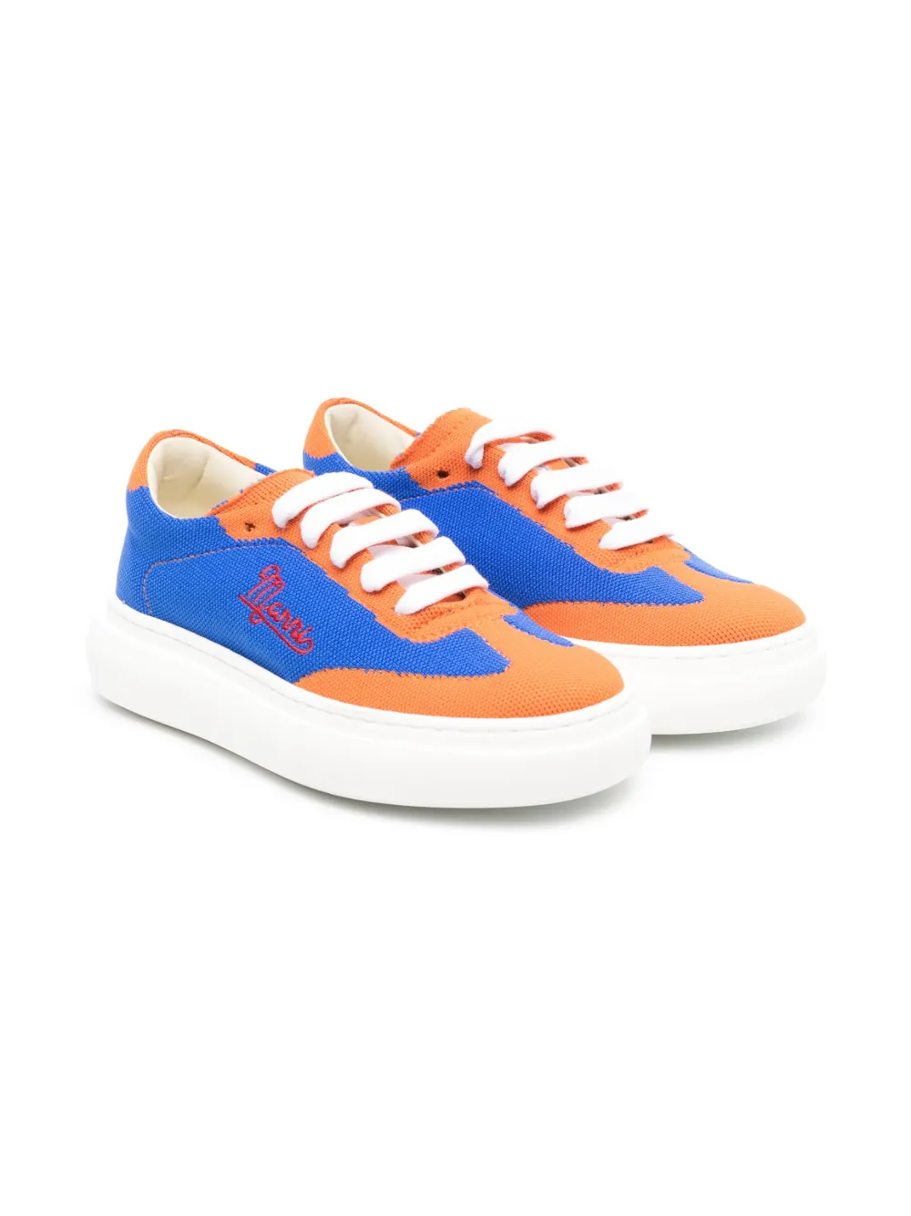 Image 1 of Marni Kids logo-embroidered low-top sneakers