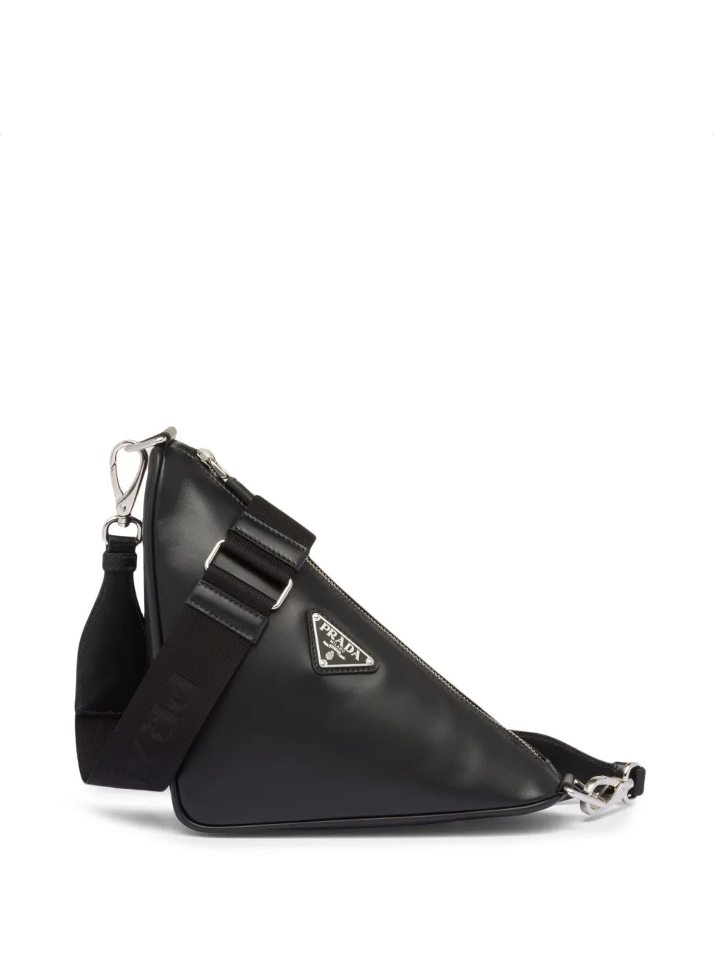 Shop Prada Triangle Shoulder Bag In Black