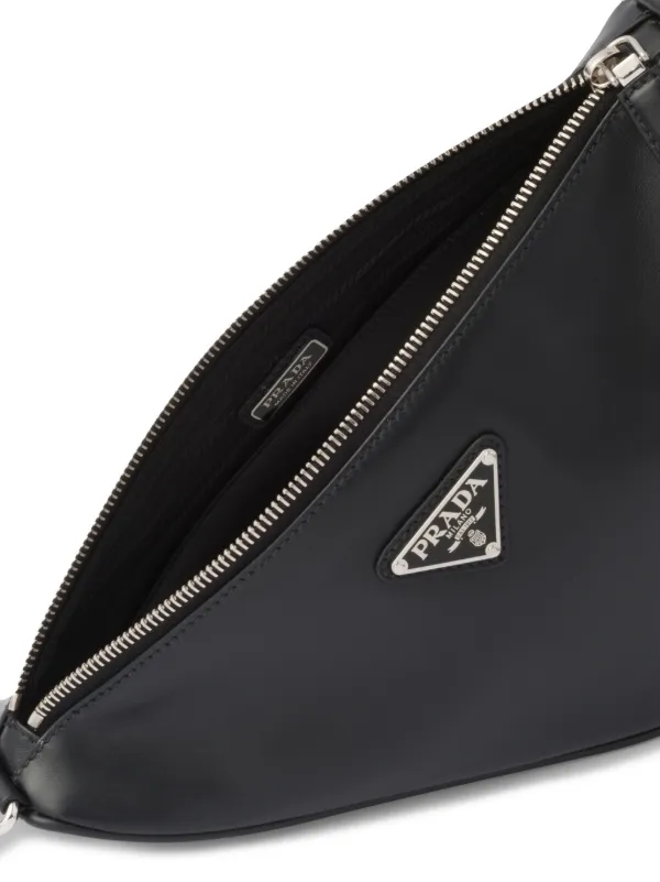 Prada Triangle Logo Small Pouch - Black for Men