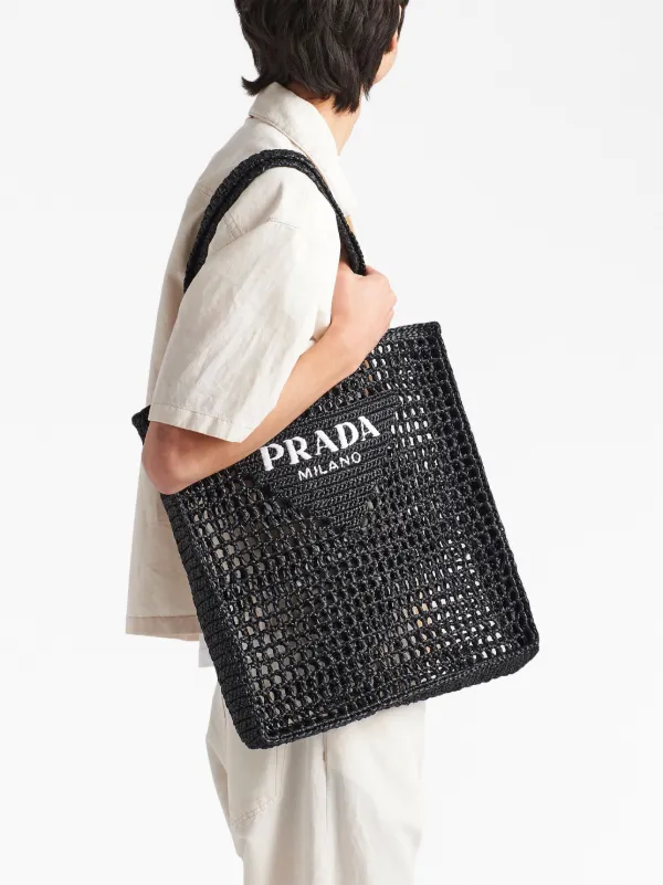 Prada crochet tote raffia bag pre-order, Luxury, Bags & Wallets on