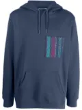Benjamin Benmoyal striped-patch organic-cotton hoodie - Blue